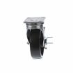 Picture of Medium Duty 2-3/8" x 3-5/8"  Plate Caster With 4" Black Polyolefin Wheel With Brake