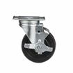 Picture of Medium Duty 2-3/8" x 3-5/8"  Plate Caster With 5" Black Rubber Wheel With Brake