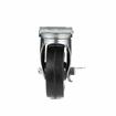 Picture of Medium Duty 2-3/8" x 3-5/8"  Plate Caster With 5" Black Rubber Wheel With Brake