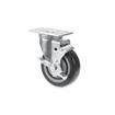 Picture of Medium Duty 2-3/8" x 3-5/8"  Plate Caster With 5" Blue Polyurethane Wheel With Brake