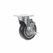 Picture of Medium Duty 2-3/8" x 3-5/8"  Plate Caster With 5" Blue Polyurethane Wheel With Brake