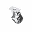 Picture of Medium Duty 2-3/8" x 3-5/8"  Plate Caster With 5" Blue Polyurethane Wheel With Brake
