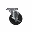 Picture of Medium Duty 4" x 4" Universal Plate Caster With 5" Black Rubber Wheel With Brake