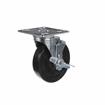 Picture of Medium Duty 4" x 4" Universal Plate Caster With 5" Black Rubber Wheel With Brake