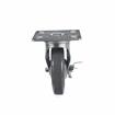 Picture of Medium Duty 4" x 4" Universal Plate Caster With 5" Gray Polyurethane Wheel With Brake