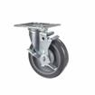 Picture of Medium Duty 4" x 4" Universal Plate Caster With 5" Gray Polyurethane Wheel With Brake