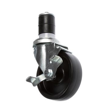 Picture of Medium Duty 1-1/4" Expanding Stem Caster With 3" Black Polyolefin Wheel With Brake