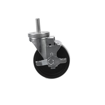 Picture of Medium Duty 1/2-13 x 1-1/2" Threaded Stem Caster With 3" Black Polyolefin Wheel With Brake