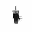 Picture of Medium Duty 1/2-13 x 1-1/2" Threaded Stem Caster With 3" Black Polyolefin Wheel With Brake