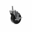 Picture of Medium Duty 1/2-13 x 1-1/2" Threaded Stem Caster With 3" Black Polyolefin Wheel With Brake