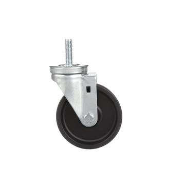 Picture of Medium Duty 1/2-13 x 1-1/2" Threaded Stem Caster With 3" Black Polyolefin Wheel
