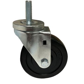 Picture of Medium Duty 1/2-13 x 1-1/2" Threaded Stem Caster With 3" Black Rubber Wheel With Brake