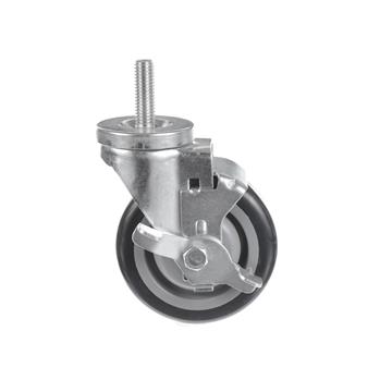 Picture of Medium Duty 1/2-13 x 1-1/2" Threaded Stem Caster With 3" Blue Polyurethane Wheel With Brake