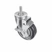 Picture of Medium Duty 1/2-13 x 1-1/2" Threaded Stem Caster With 3" Blue Polyurethane Wheel With Brake