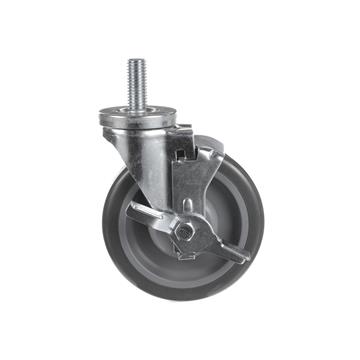 Picture of Medium Duty 5/8-11 x 1-1/2" Threaded Stem Caster With 5" Gray Polyurethane Wheel With Brake