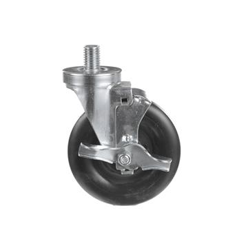 Picture of Medium Duty 3/4-10 x 1" Threaded Stem Caster With 5" Black Polyolefin Wheel With Brake