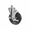 Picture of Medium Duty 3/4-10 x 1" Threaded Stem Caster With 5" Black Polyolefin Wheel With Brake