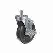 Picture of Medium Duty 3/4-10 x 1" Threaded Stem Caster With 5" Black Polyolefin Wheel With Brake