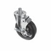 Picture of Medium Duty 3/4-10 x 1" Threaded Stem Caster With 5" Black Polyolefin Wheel With Brake