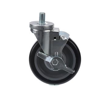 Picture of Medium Duty 5/8-11 x 1" Threaded Stem Caster With 5" Blue Polyurethane Wheel With Brake