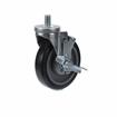 Picture of Medium Duty 5/8-11 x 1" Threaded Stem Caster With 5" Blue Polyurethane Wheel With Brake