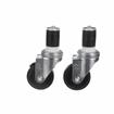 Picture of Caster Kit, Medium Duty 1-5/8" Expanding Stem Caster With 3" Black Polyolefin Wheel, 2 Brake And 2 Non-Brake In Retail Box