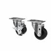 Picture of Caster Kit, Medium Duty 2-3/8" x 3-5/8" Plate Caster With 3" Black Polyolefin Wheel, 2 Brake And 2 Non-Brake In Retail Box
