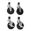 Picture of Caster Kit, Medium Duty 1-5/8" Expanding Stem Caster With 5" Black Polyolefin Wheel, 2 Brake And 2 Non-Brake In Retail Box