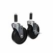 Picture of Caster Kit, Medium Duty 1" Expanding Stem Caster With 5" Black Polyolefin Wheel, 2 Brake And 2 Non-Brake In Retail Box