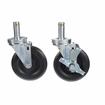 Picture of Caster Kit, Medium Duty .846" x 2-3/4" Spring Ring Stem Caster With 5" Black Polyolefin Wheel, 2 Brake And 2 Non-Brake In Retail Box