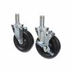 Picture of Caster Kit, Medium Duty .846" x 2-3/4" Spring Ring Stem Caster With 5" Black Polyolefin Wheel, 2 Brake And 2 Non-Brake In Retail Box