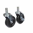 Picture of Caster Kit, Medium Duty .846" x 2-3/4" Spring Ring Stem Caster With 5" Black Polyolefin Wheel, 2 Brake And 2 Non-Brake In Retail Box