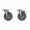 Picture of Caster Kit, Medium Duty 2-3/8" x 3-5/8" Plate Caster With 5" Gray Polyurethane Wheel, 2 Top Brake And 2 Non-Brake In Retail Box