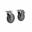 Picture of Caster Kit, Medium Duty 2-3/8" x 3-5/8" Plate Caster With 5" Gray Polyurethane Wheel, 2 Top Brake And 2 Non-Brake In Retail Box