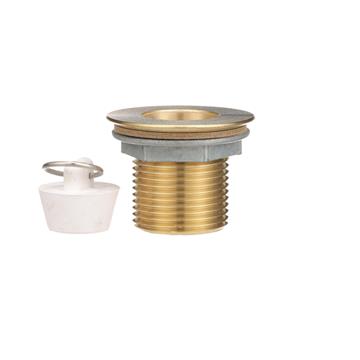 Picture of Encore® Brass Sink Drain 1-1/2" L, 1-3/8" Dia. Sink Opening, 2" Face Flange, Includes: Locknut, Washer and Stopper, 1" NPS
