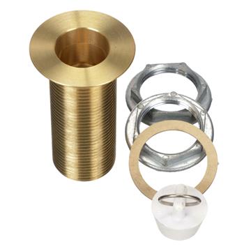 Picture of Encore® Brass Sink Drain 3-1/4" L, 1-3/8" Dia Sink Opening, 2" Face Flange, Includes: Locknut, Washer, Stopper, 1" NPS