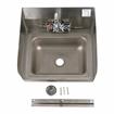 Picture of Encore Wall Mount Type 304 Series Stainless Steel Hand Sink 14" x 10" x 5" Deep with 4" OC Holes, Double side splash and TLL15-4100-SE4Z Faucet
