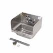 Picture of Encore Wall Mount Type 304 Series Stainless Steel Hand Sink 14" x 10" x 5" Deep with 4" OC Holes, Double side splash and KHS15-4000 Faucet