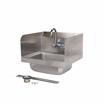 Picture of Encore Wall Mount Type 304 Series Stainless Steel Hand Sink 14" x 10" x 5" Deep with 4" OC Holes, Double side splash and KHS15-4000 Faucet