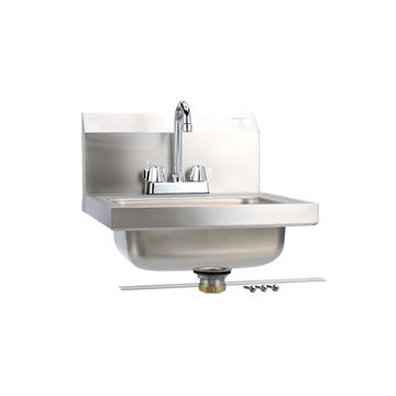 Picture of Encore® Wall Mount Type 304 Series Stainless Steel Hand Sink 4" OC Mounting Holes 14" x 10" x 5" Deep Less Side Splash with KHS11-4000