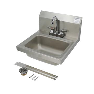 Picture of Encore Wall Mount Type 304 Series Stainless Steel Hand Sink 4" OC Mounting Holes 14" x 10" x 5" Deep Less Side Splash with TLL11-4100-SE1Z