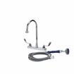 Picture of Encore® 8" OC Deck Mount Veterinary Faucet 72" Hose with Lightweight Aluminum Side Sprayer and 4" Wrist Blade Handles