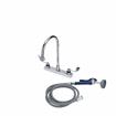 Picture of Encore® 8" OC Deck Mount Veterinary Faucet 72" Hose with Lightweight Aluminum Side Sprayer and 4" Wrist Blade Handles