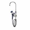 Picture of Encore® 8" OC Deck Mount Veterinary Faucet 96" Braided Hose with Lightweight Aluminum Side Sprayer and 4" Wrist Blade Handles