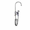 Picture of Encore® 8" OC Deck Mount Veterinary Faucet 96" Braided Hose with Lightweight Aluminum Side Sprayer and 4" Wrist Blade Handles