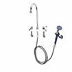 Picture of Encore® 8" OC Deck Mount Veterinary Faucet 96" Braided Hose with Lightweight Aluminum Side Sprayer and 4" Wrist Blade Handles