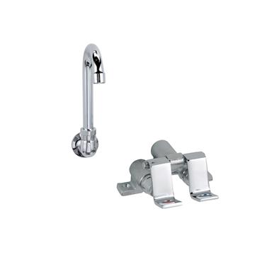 Picture of Encore® Foot Valve with Dual Pedal and Rough Chrome Valve Body, Includes 3-1/2" Swivel Gooseneck Spout