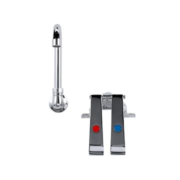 Picture of Encore® Knee Valve with Dual Pedal and Rough Chrome Valve Body, Includes 3-1/2" Swivel Gooseneck Spout