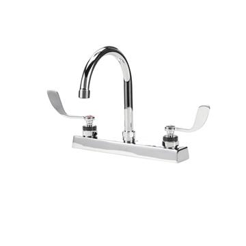 Picture of Encore 8" OC Deck Mount Faucet with 6" Swivel Gooseneck Spout and 4" Wrist Blade Handles