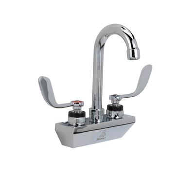 Picture of Encore® 4" OC Wall Mount Faucet with 3-1/2" Swivel Gooseneck Spout .5GPM PCA Spray Aerator and 4" Wrist Blade Handles